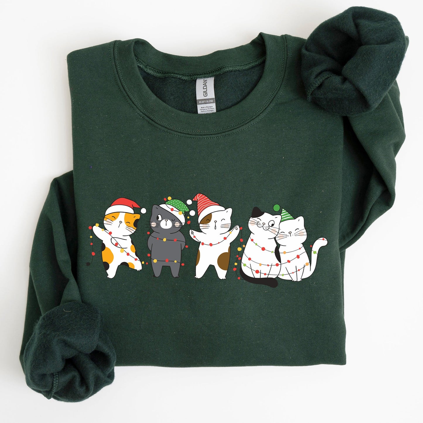 Christmas Party Cats, Santa, Cute, Cat Lover Sweatshirt