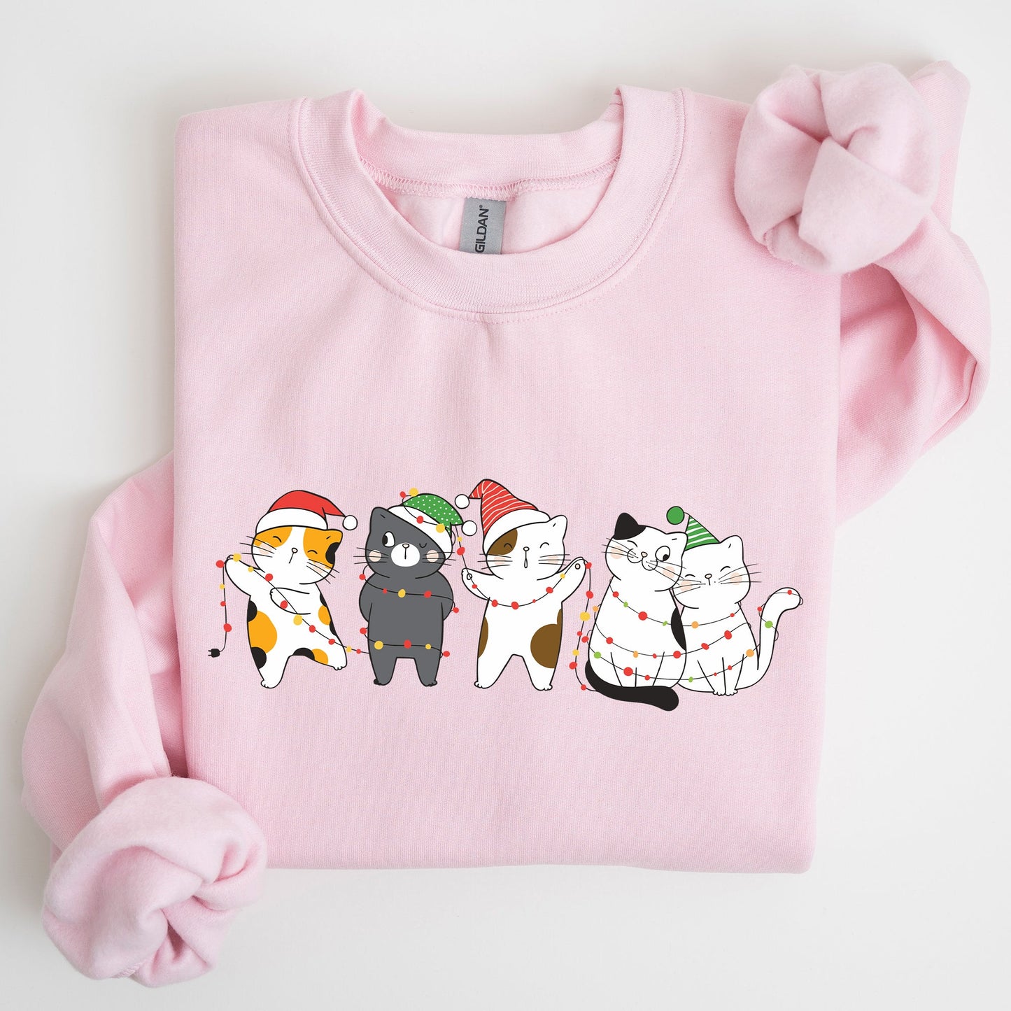 Christmas Party Cats, Santa, Cute, Cat Lover Sweatshirt
