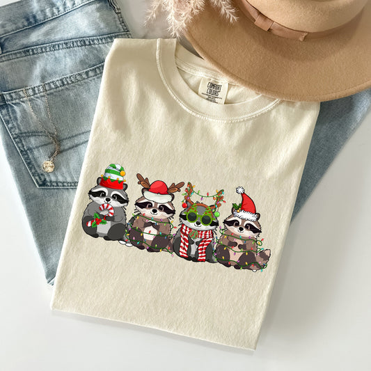 Christmas Raccoons, Raccoon Lovers, Santa, Winter, Snow, Xmas Tshirt Comfort Colors T-Shirt