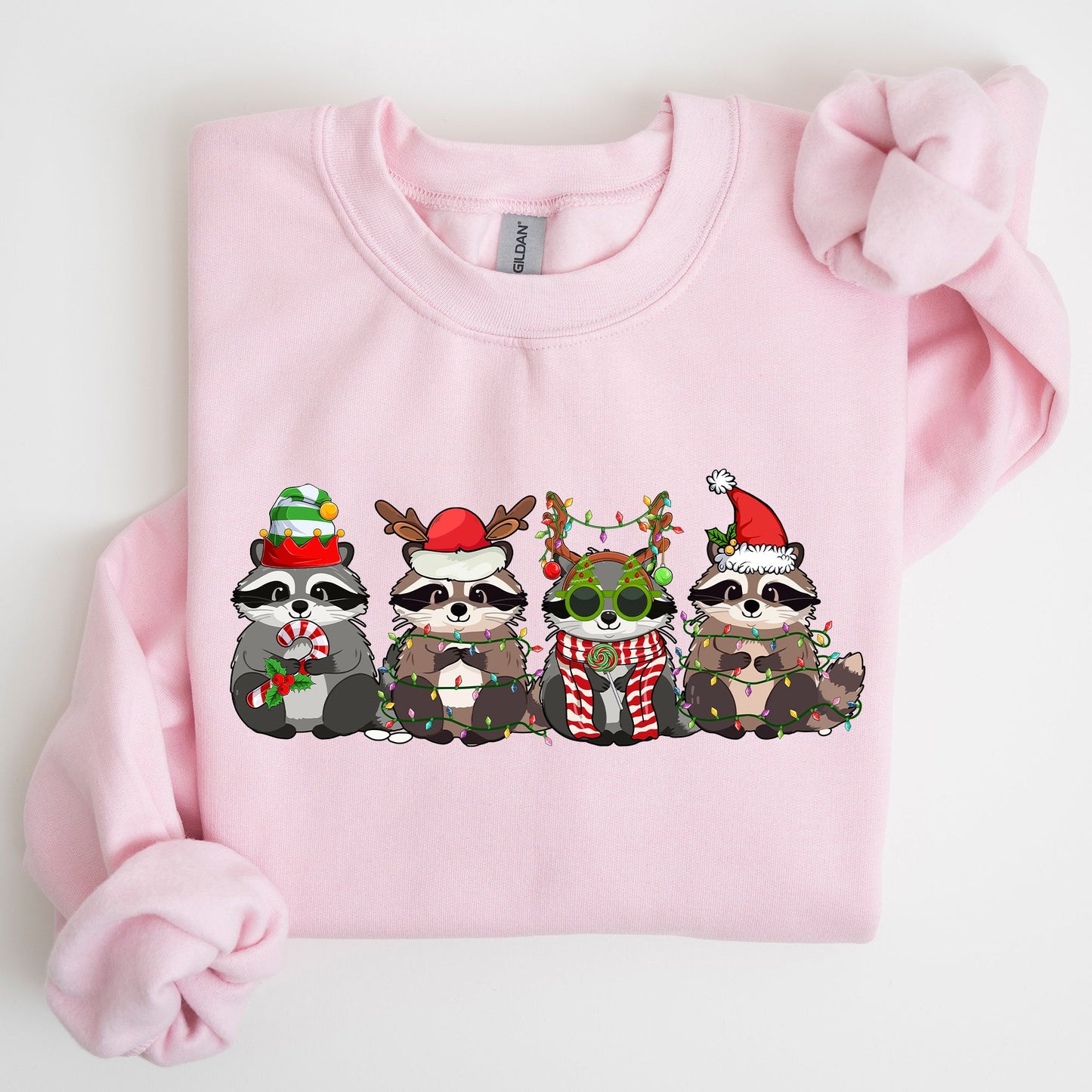 Christmas Raccoons, Raccoon Lovers, Santa, Winter, Snow, Xmas Sweatshirt