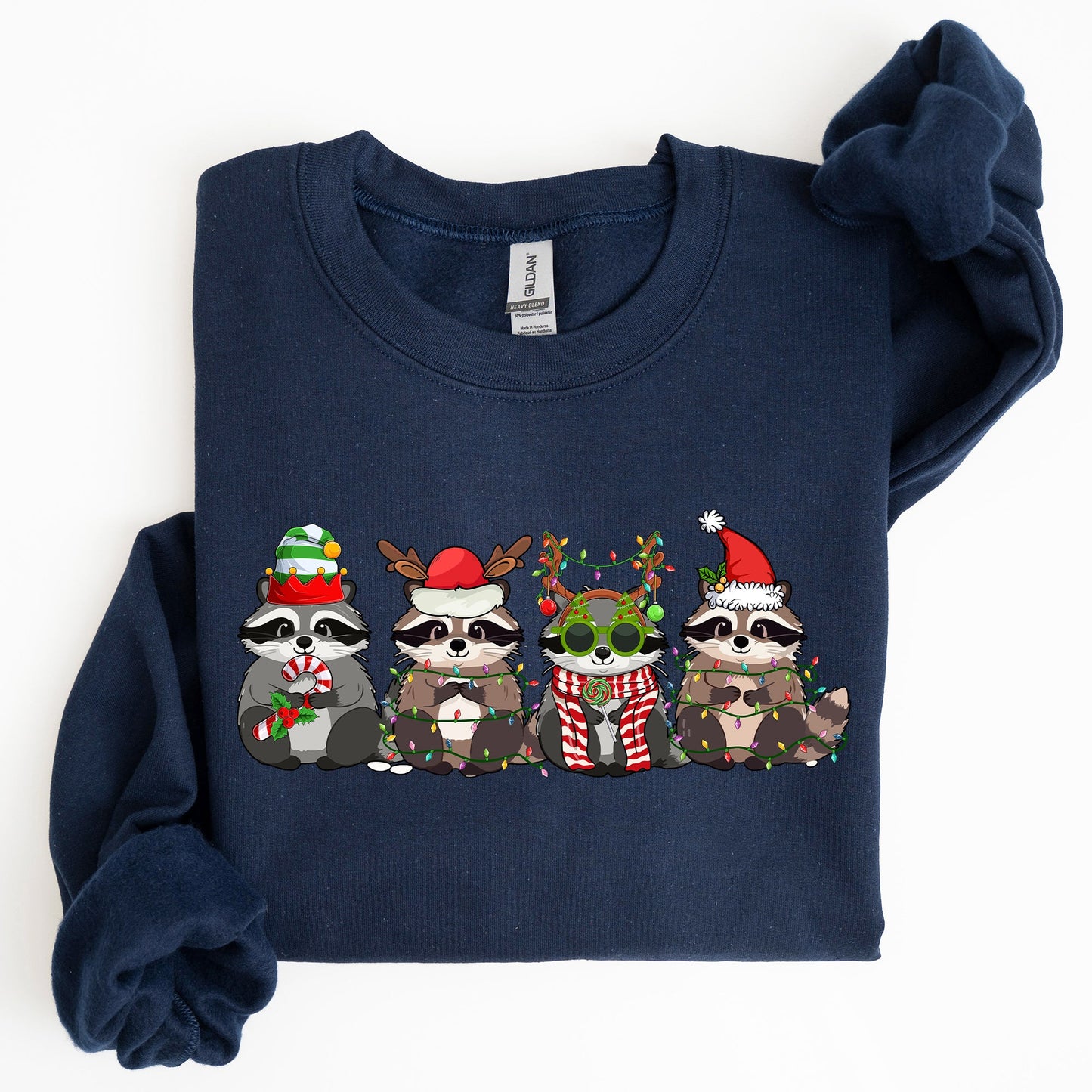 Christmas Raccoons, Raccoon Lovers, Santa, Winter, Snow, Xmas Sweatshirt