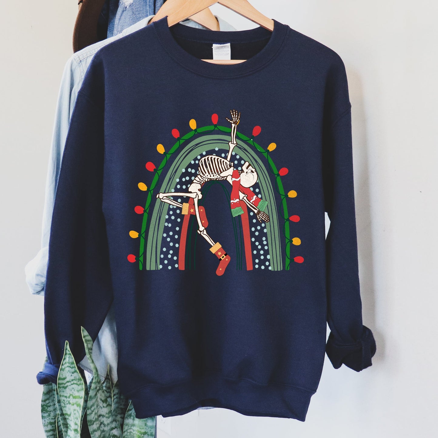Christmas Rainbow Dancing Skeleton Sweatshirt