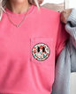 Christmas Retro Smiley, Pocket, Winter, Snow, Santa, Xmas Pocket Tee Comfort Colors T-Shirt