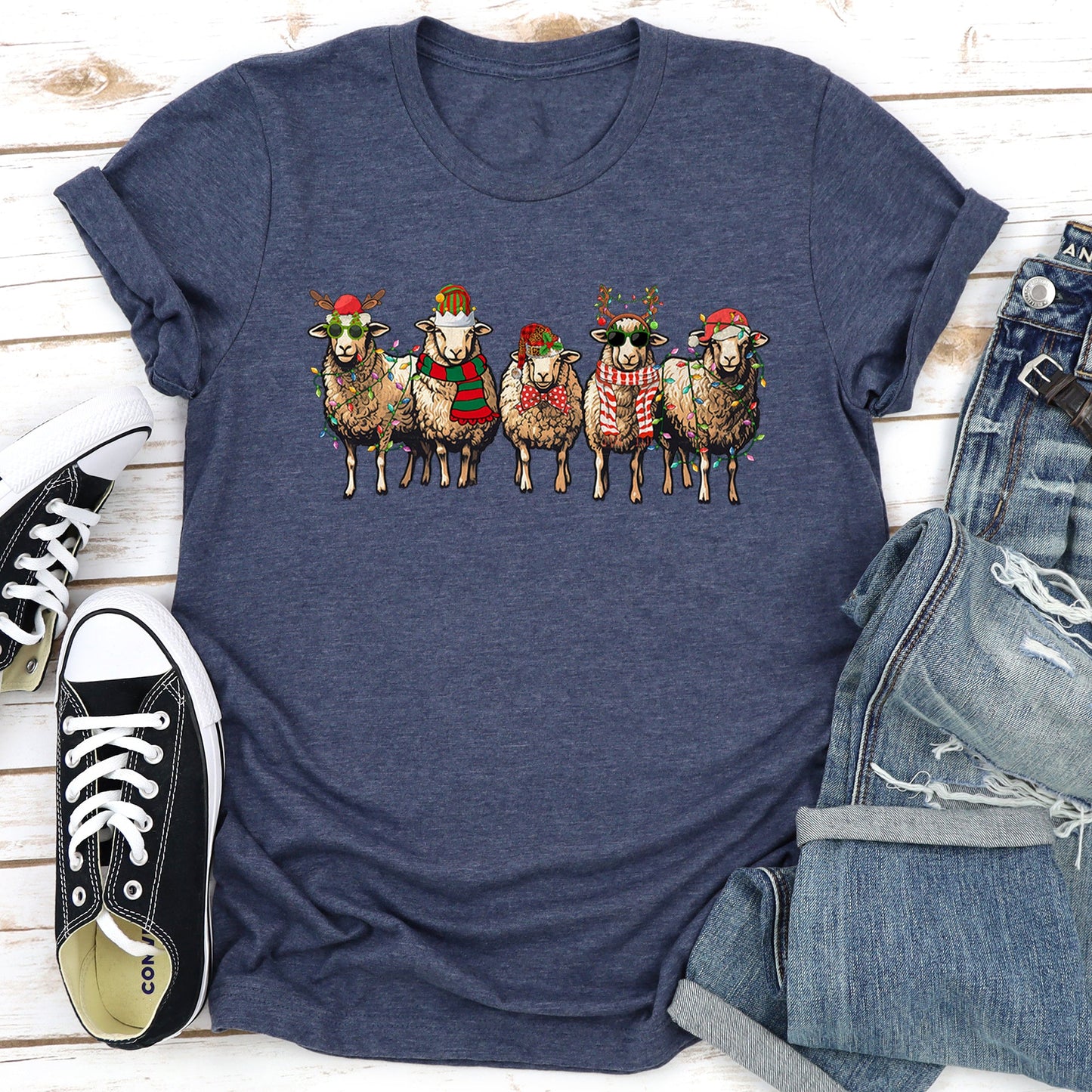 Christmas Sheep, Sheep Lovers, Santa, Farm Life Super Soft Tees