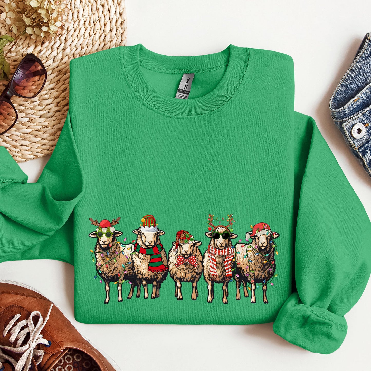 Christmas Sheep, Sheep Lovers, Santa, Farm Life Sweatshirt