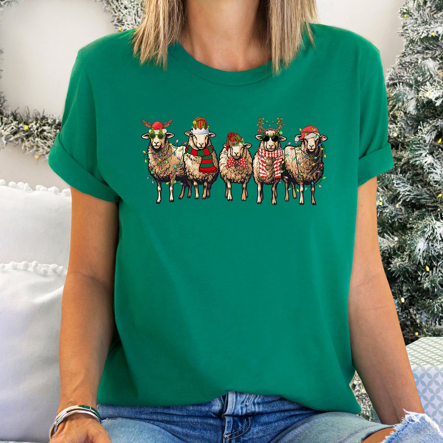 Christmas Sheep, Sheep Lovers, Santa, Farm Life Super Soft Tees