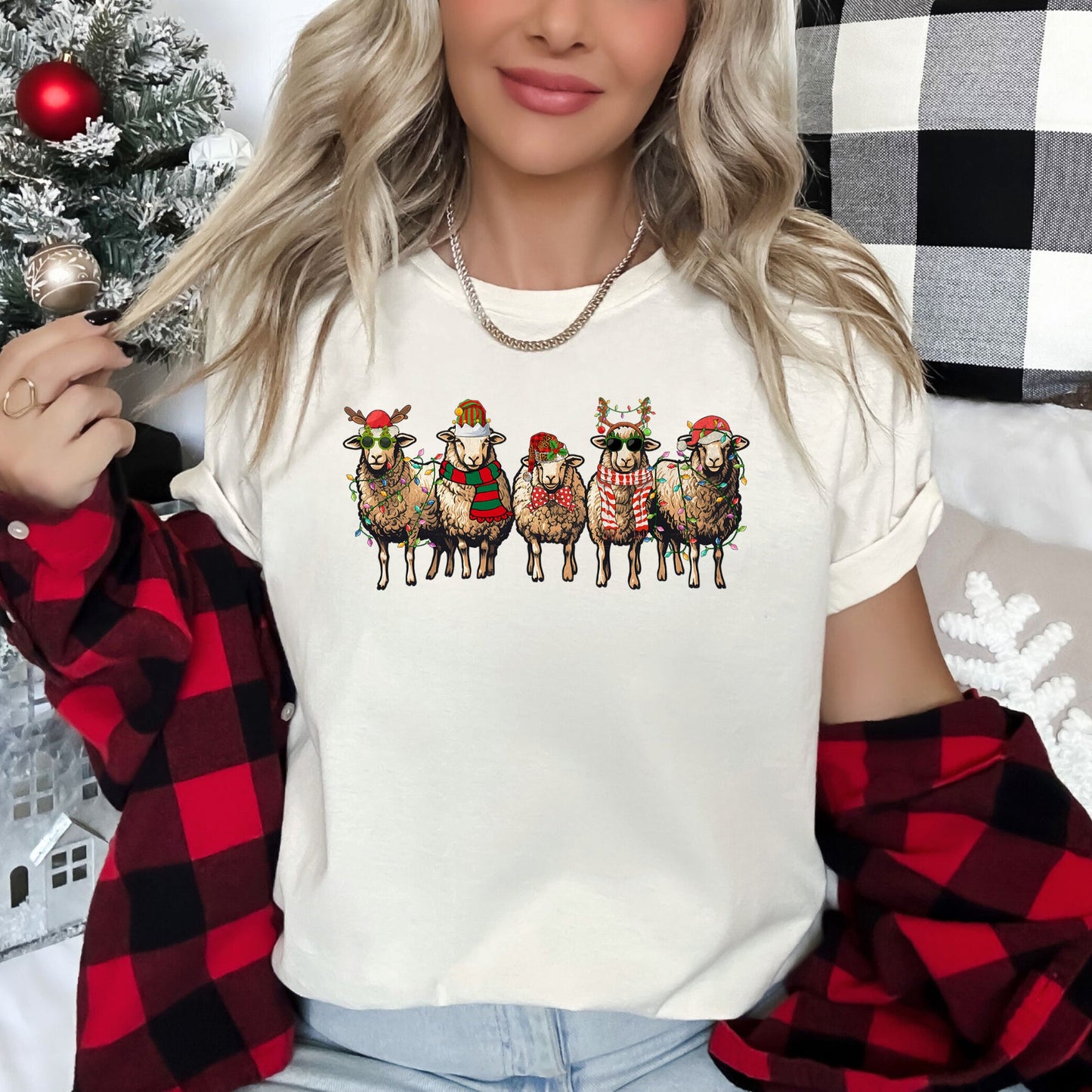 Christmas Sheep, Sheep Lovers, Santa, Farm Life Super Soft Tees