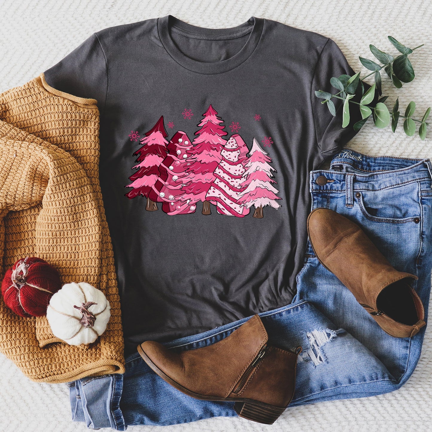 Christmas Snack Trees, Pink, Little Debbie Super Soft Tees