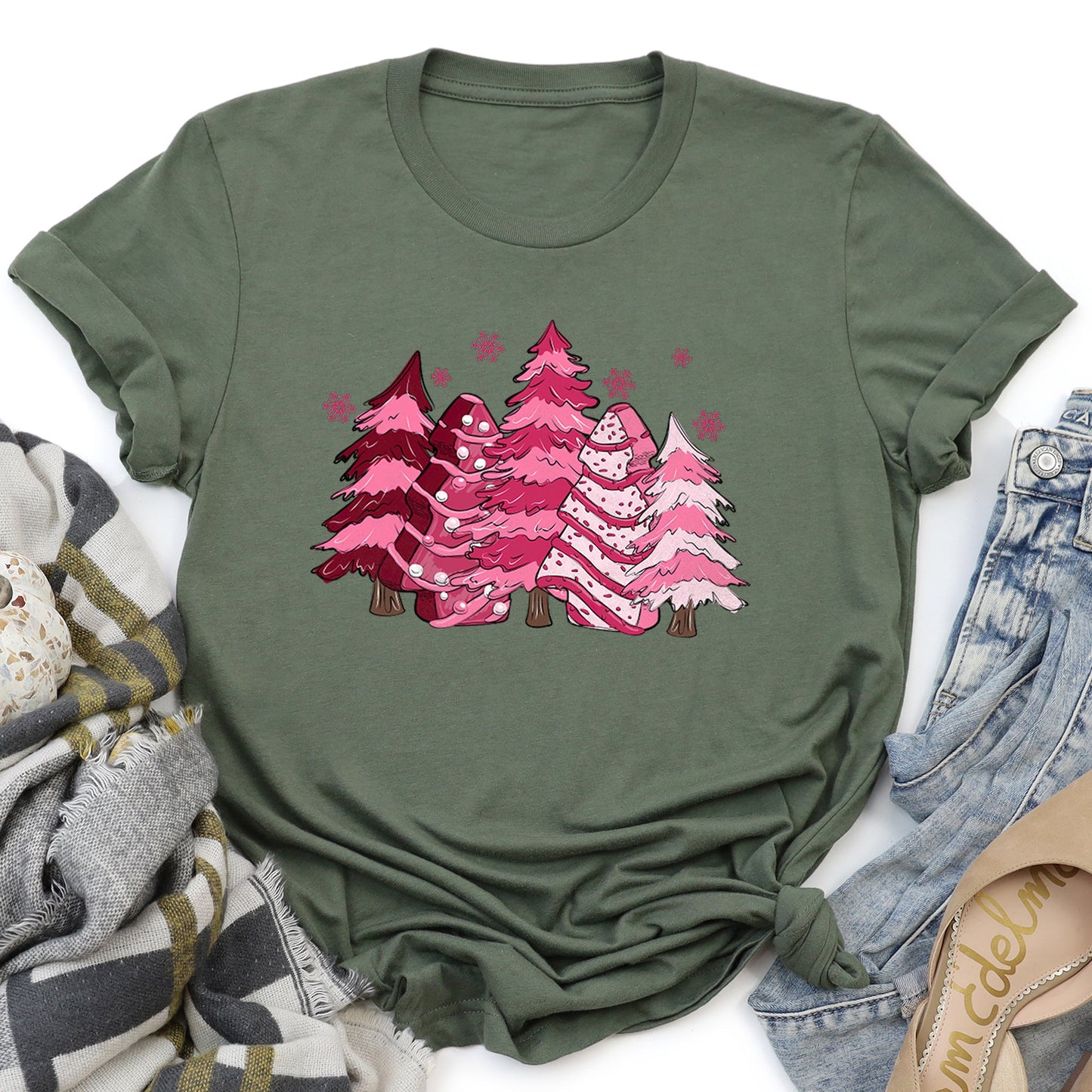 Christmas Snack Trees, Pink, Little Debbie Super Soft Tees