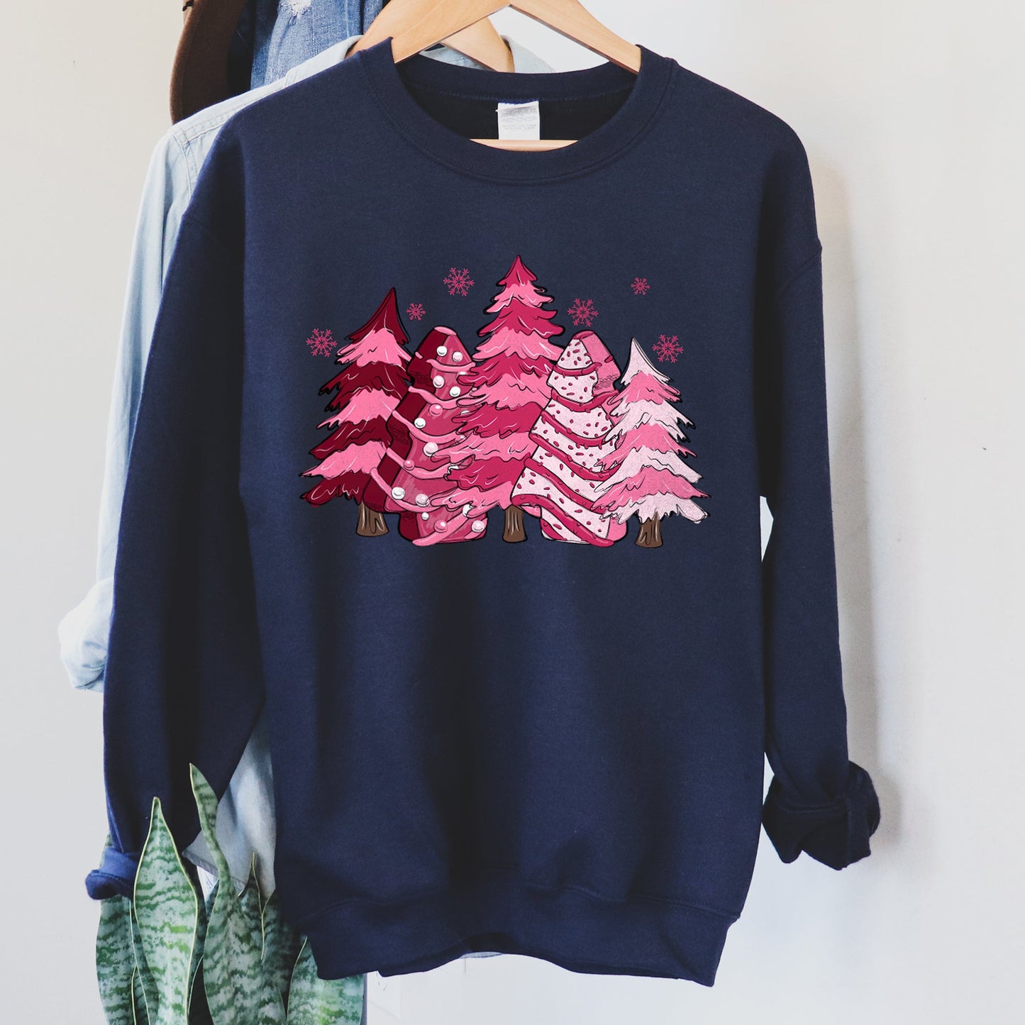 Christmas Snack Trees Pink, Little Debbie Sweatshirt