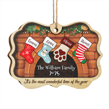 Christmas Stockings Hanging - Personalized Medallion Ornament - Christmas Gift for Family Members