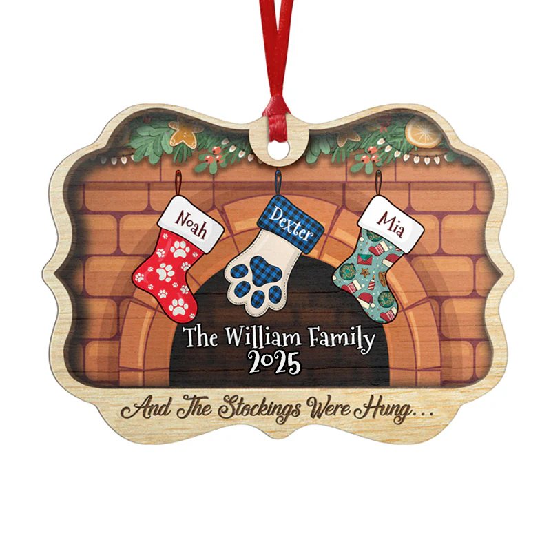 Christmas Stockings Hanging - Personalized Medallion Ornament - Christmas Gift for Family Members