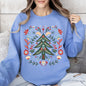 Christmas Tree Folk Art, Scandinavian, Classic, Santa, Floral Sweatshirt