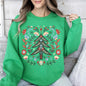 Christmas Tree Folk Art, Scandinavian, Classic, Santa, Floral Sweatshirt