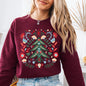 Christmas Tree Folk Art, Scandinavian, Classic, Santa, Floral Sweatshirt