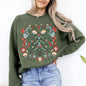 Christmas Tree Folk Art, Scandinavian, Classic, Santa, Floral Sweatshirt