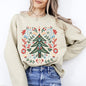 Christmas Tree Folk Art, Scandinavian, Classic, Santa, Floral Sweatshirt