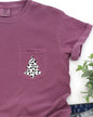 Christmas Tree, Animal Print, Pocket, Dalmatian, Santa, Xmas, Winter, Snow Pocket Tee Comfort Colors T-Shirt