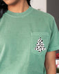 Christmas Tree, Animal Print, Pocket, Dalmatian, Santa, Xmas, Winter, Snow Pocket Tee Comfort Colors T-Shirt
