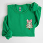 Christmas Tree, Pocket, Floral Coquette, Ribbons, Xmas Sweatshirt