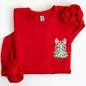 Christmas Tree, Pocket, Floral Coquette, Ribbons, Xmas Sweatshirt