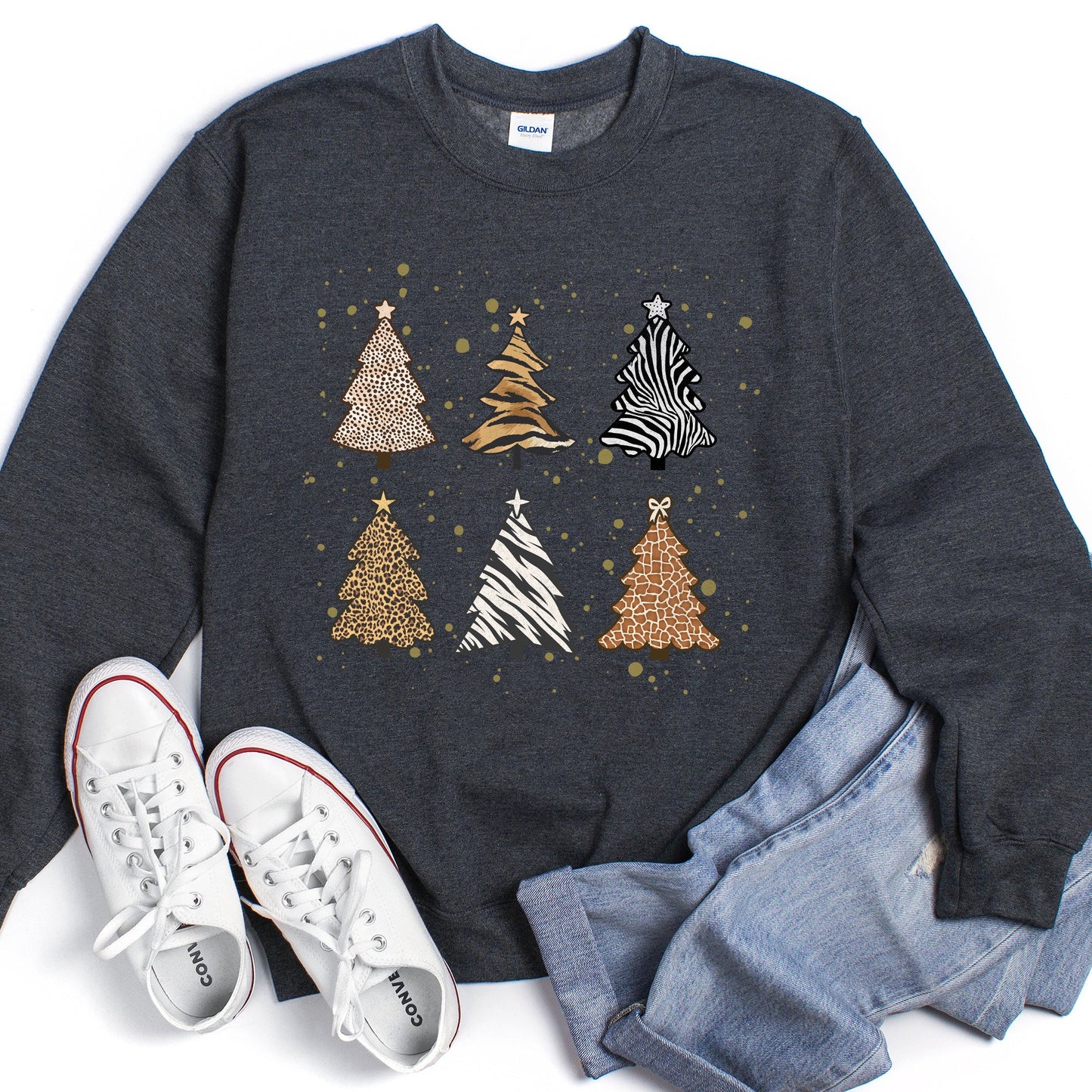 Christmas Trees Animal Print Sweatshirt