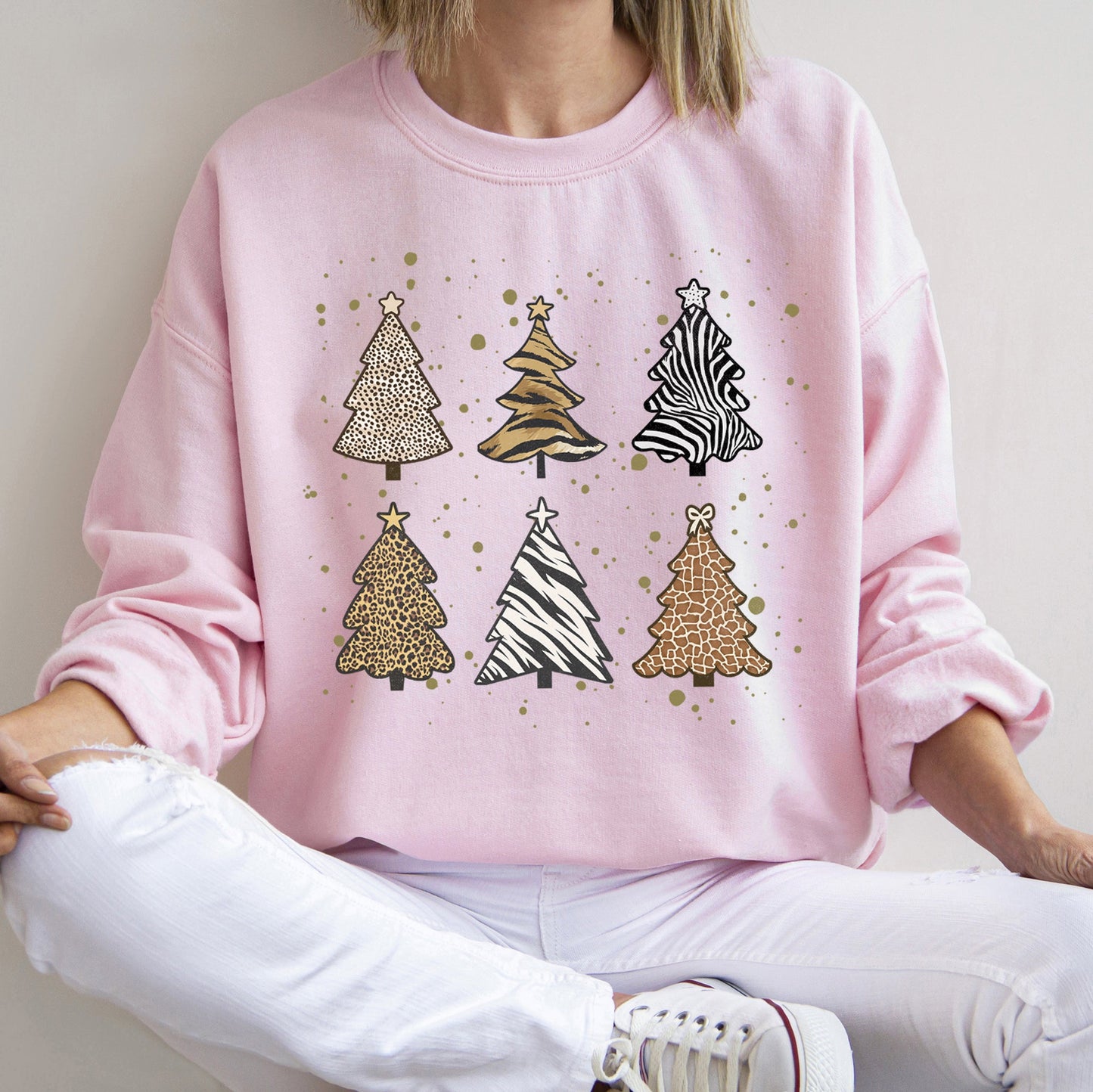 Christmas Trees Animal Print Sweatshirt