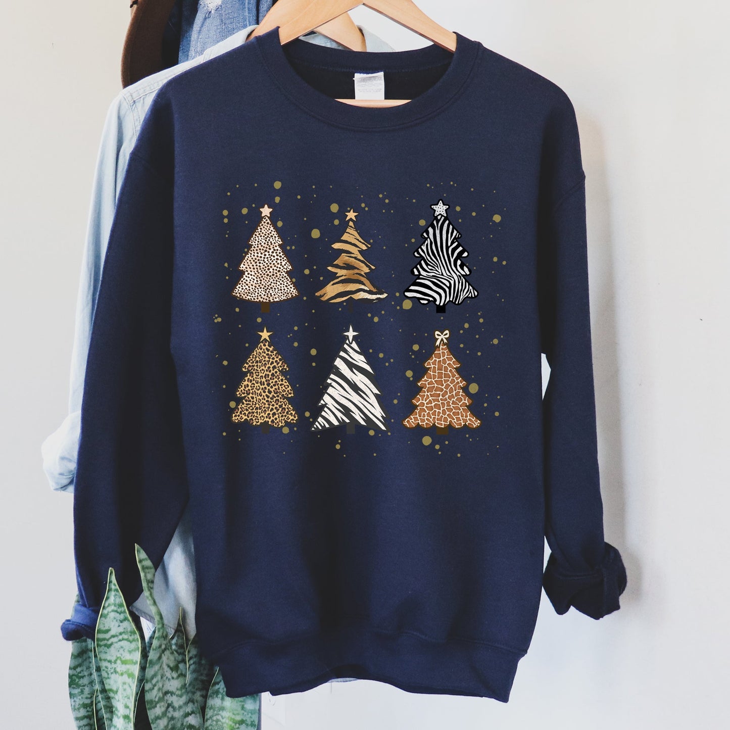 Christmas Trees Animal Print Sweatshirt