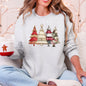 Christmas Trees, Faux Quilt, Santa, Traditional Sweatshirt