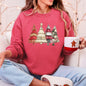 Christmas Trees, Faux Quilt, Santa, Traditional Sweatshirt