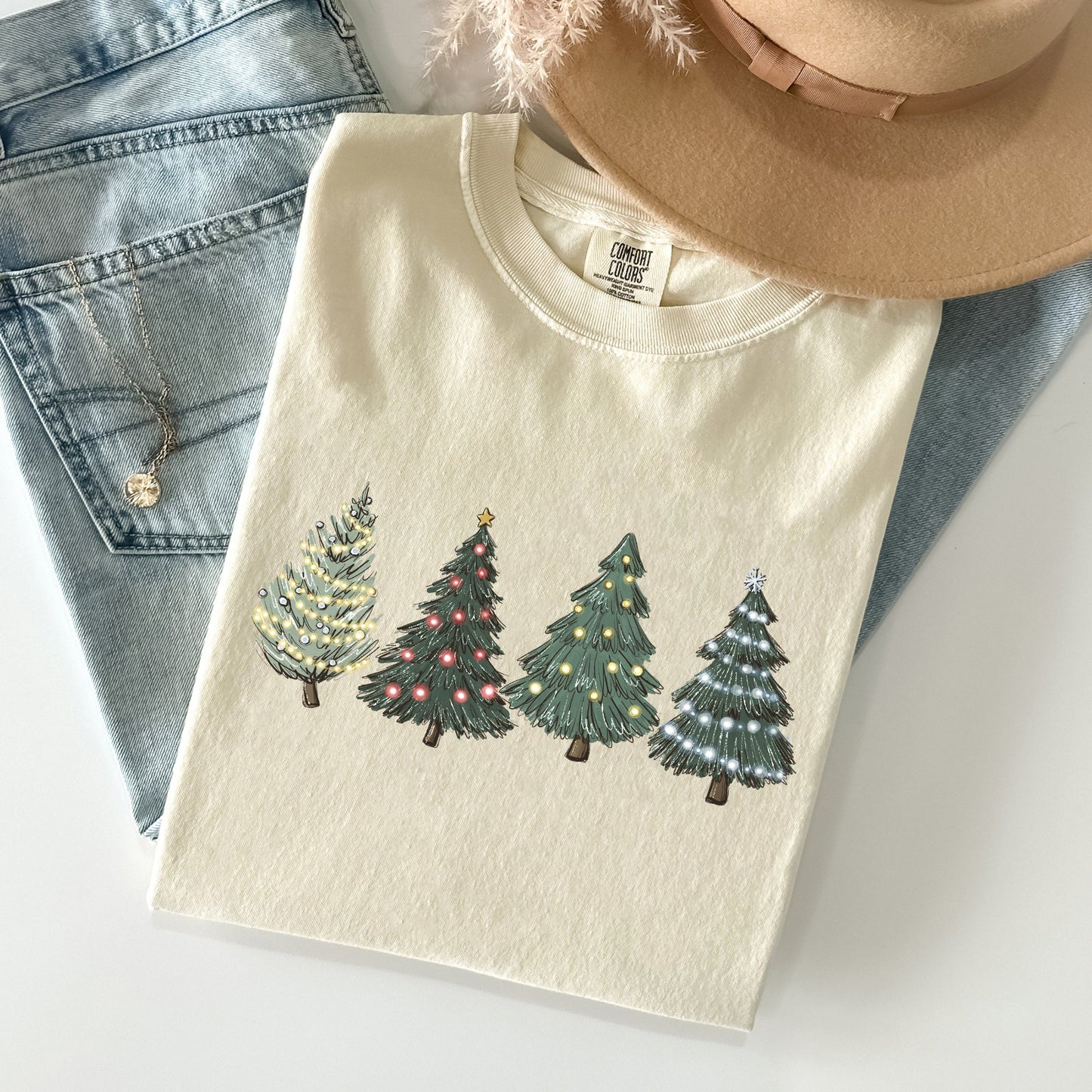 Christmas Trees, Winter, Snow, Santa Tshirt Comfort Colors T-Shirt