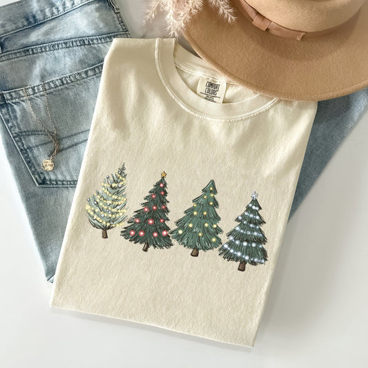 Christmas Trees, Winter, Snow, Santa Tshirt Comfort Colors T-Shirt