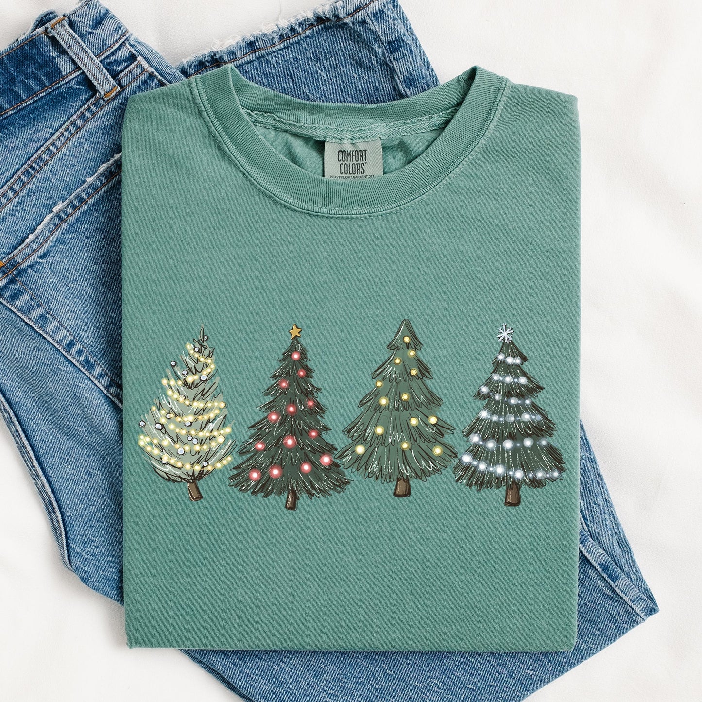 Christmas Trees, Winter, Snow, Santa Tshirt Comfort Colors T-Shirt