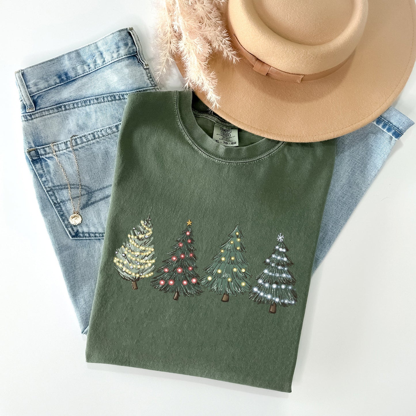 Christmas Trees, Winter, Snow, Santa Tshirt Comfort Colors T-Shirt