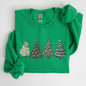 Christmas Trees, Winter, Snow, Santa Sweatshirt