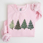 Christmas Trees, Winter, Snow, Santa Sweatshirt