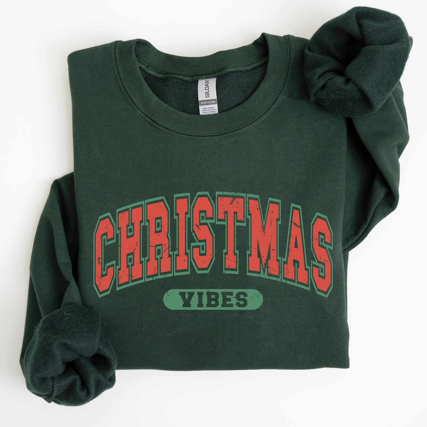 Christmas Vibes, Retro, Varsity, Santa, Snow, Xmas Sweatshirt