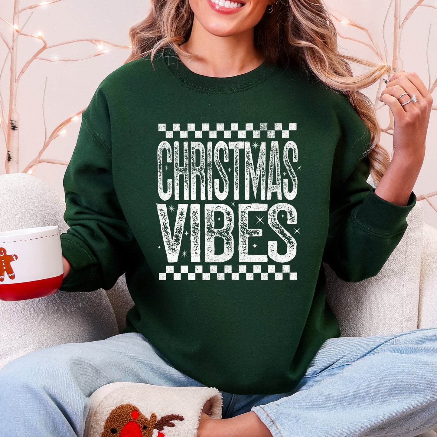 Christmas Vibes, Retro, Vintage Sweatshirt