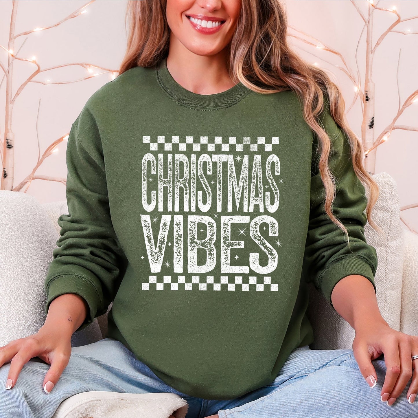 Christmas Vibes, Retro, Vintage Sweatshirt