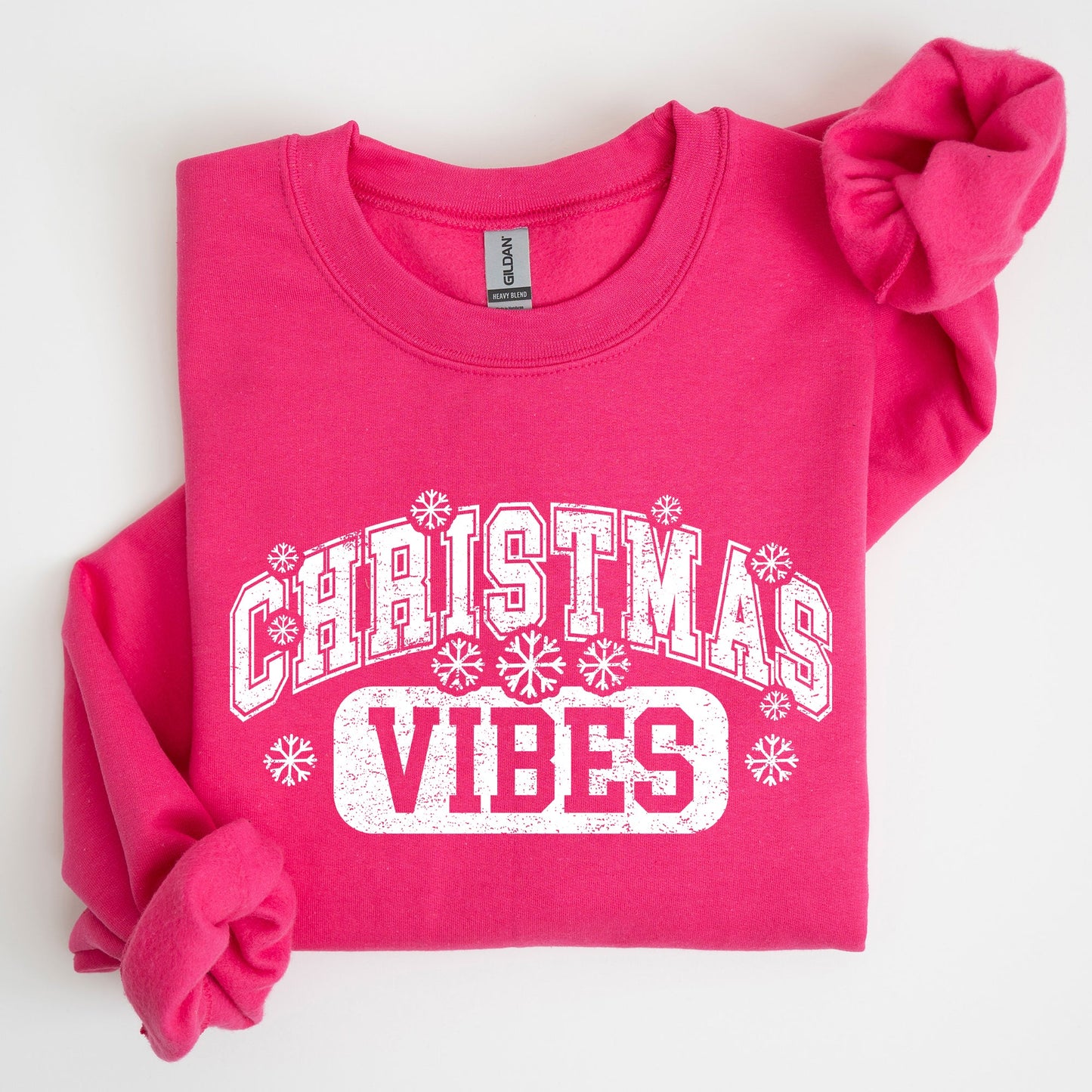 Christmas Vibes, Snowflakes, Retro, Varsity, Santa, Snow, Xmas Sweatshirt