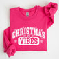 Christmas Vibes, Snowflakes, Retro, Varsity, Santa, Snow, Xmas Sweatshirt