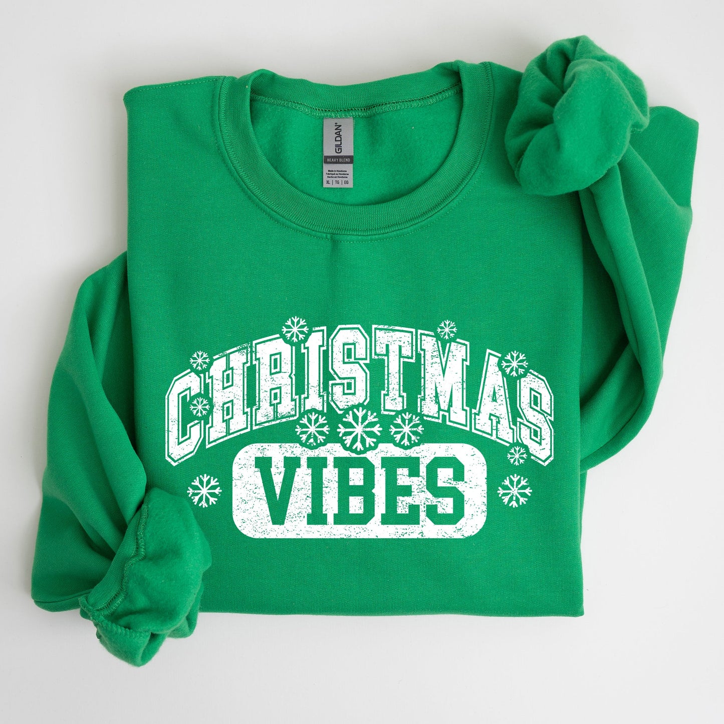Christmas Vibes, Snowflakes, Retro, Varsity, Santa, Snow, Xmas Sweatshirt