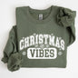 Christmas Vibes, Snowflakes, Retro, Varsity, Santa, Snow, Xmas Sweatshirt