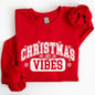 Christmas Vibes, Snowflakes, Retro, Varsity, Santa, Snow, Xmas Sweatshirt