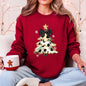Christmas Camo Tree, Cute, Ribbon, Coquette, Santa Sweatshirt