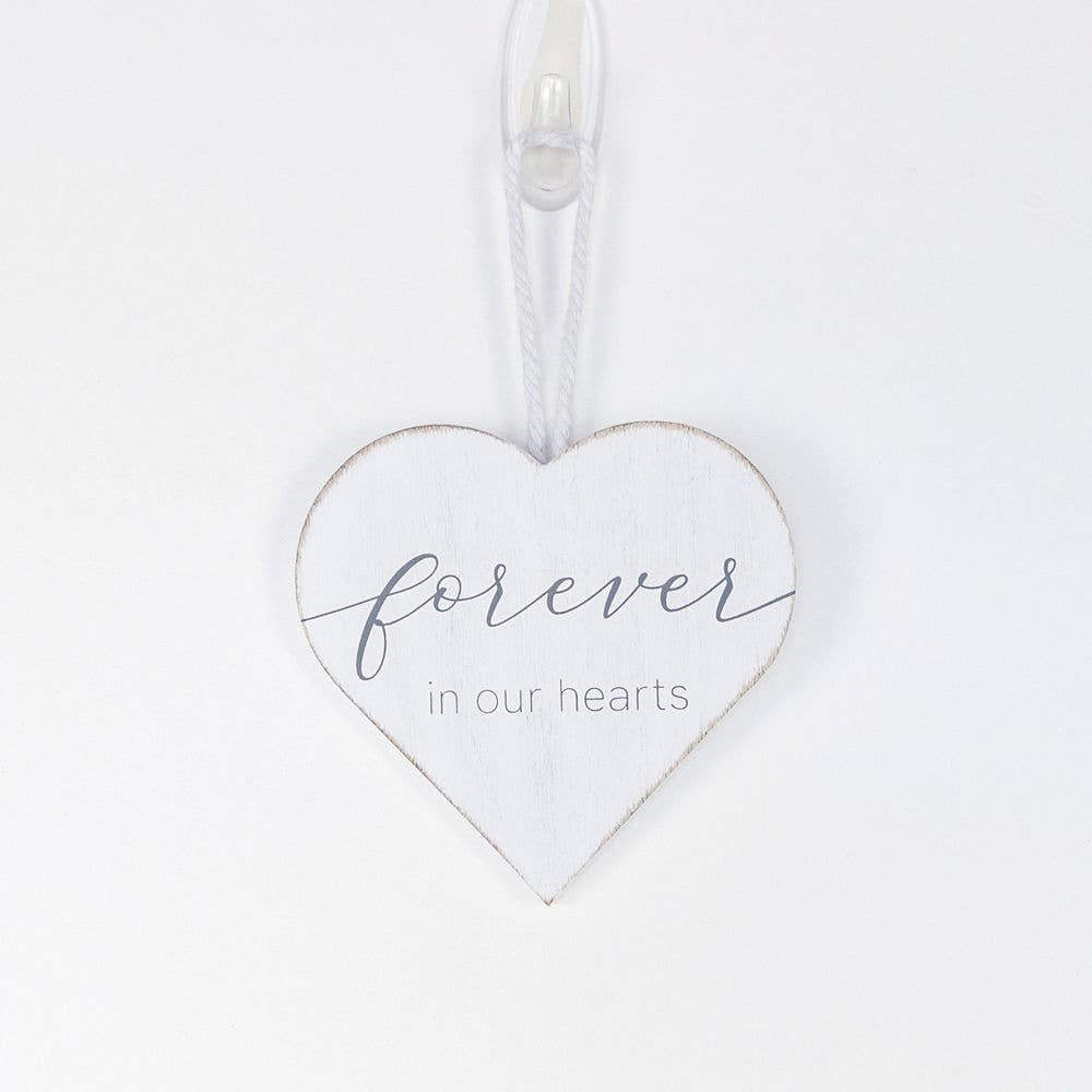 Christmas Ornament – Forever in Our Hearts Wood Heart Memorial Holiday Decor