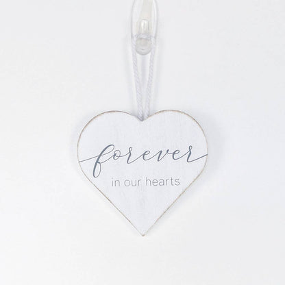 Christmas Ornament – Forever in Our Hearts Wood Heart Memorial Holiday Decor