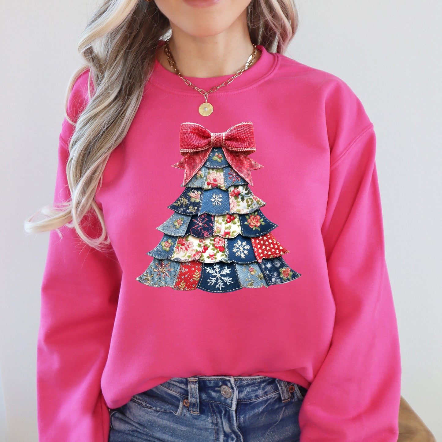 Christmas, Sewing, Faux Quilt, Cute, Santa Sweatshirt