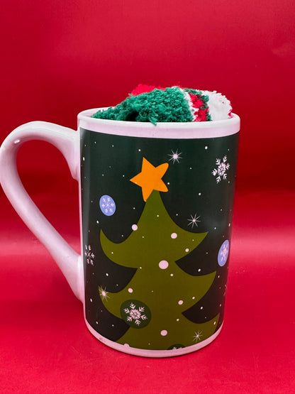 Christmas Mug with Fuzzy Christmas Socks