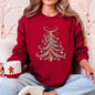 Christmas Tree, Vintage Elegant, Ribbon, Bows, Santa Sweatshirt